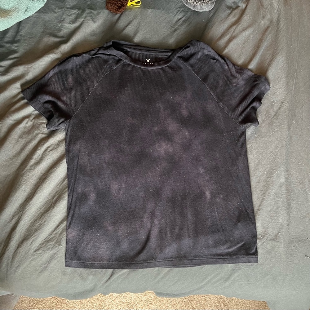 Black Tie-Dye Crop Top